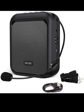 SHIDU mini Compact Portable Voice Amplifier in Black.